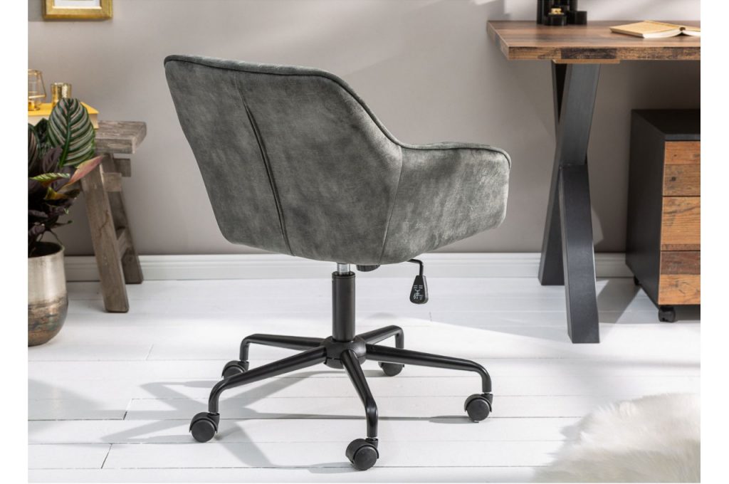 Siège de bureau velours vert avec accoudoirs