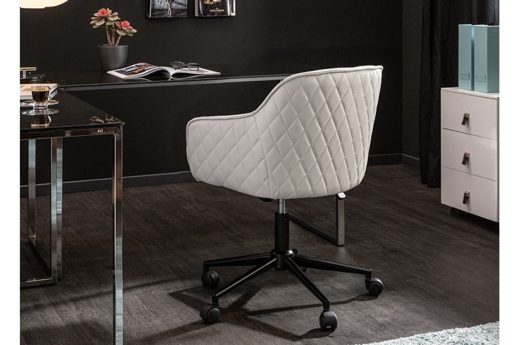 Siège de bureau cuir synthétique blanc