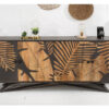 Meuble buffet bois massif ornement feuilles