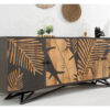 Meuble buffet bois massif ornement feuilles