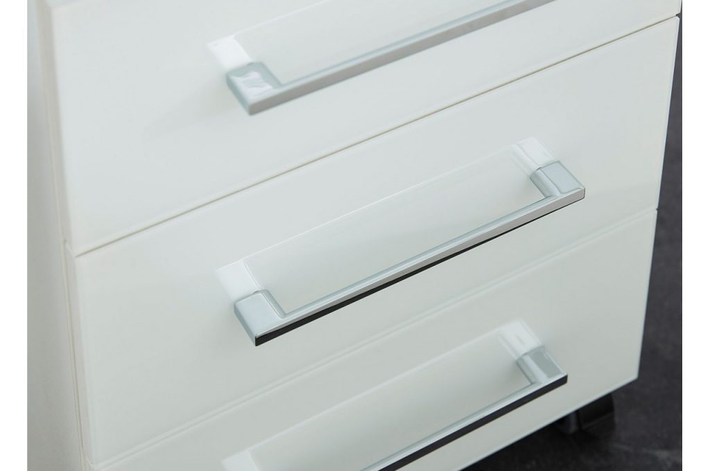 Bureau bois laqué blanc et verre blanc design