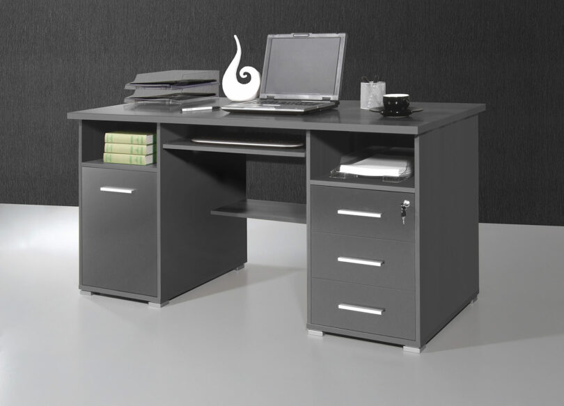 MEUBLE BUREAU MODERNE GRIS