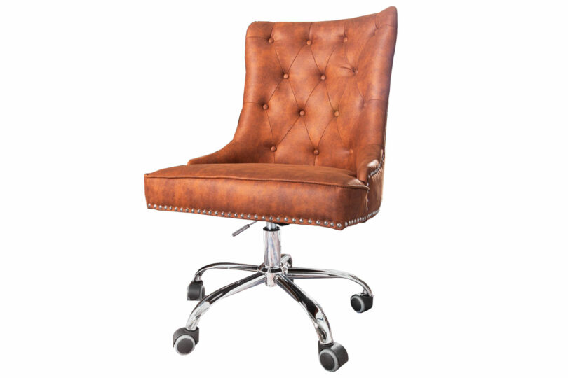 Chaise de bureau en microfibre marron clair