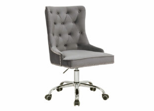 Chaise de bureau en velours gris