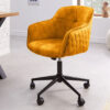 Chaise de bureau en velours jaune