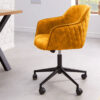 Chaise de bureau en velours jaune