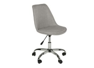 Chaise de bureau en tissu texturé gris clair