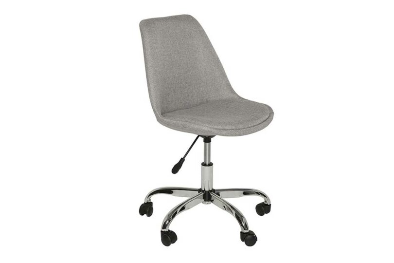 Chaise de bureau en tissu texturé gris clair