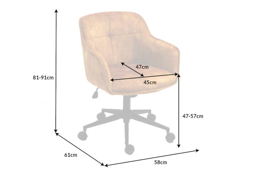 Dimensions de la chaise de bureau