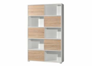 armoire couleur chêne et blanc