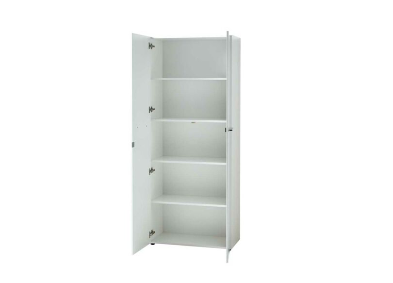 armoire de bureau blanche avec étagères