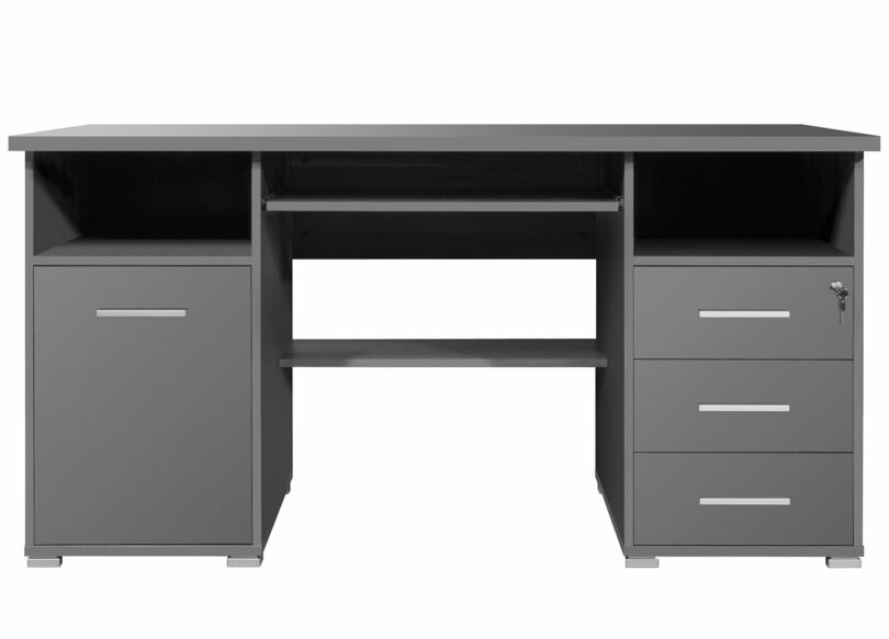 meuble bureau moderne gris pas cher
