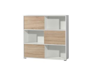 meuble de bureau décor chêne et blanc