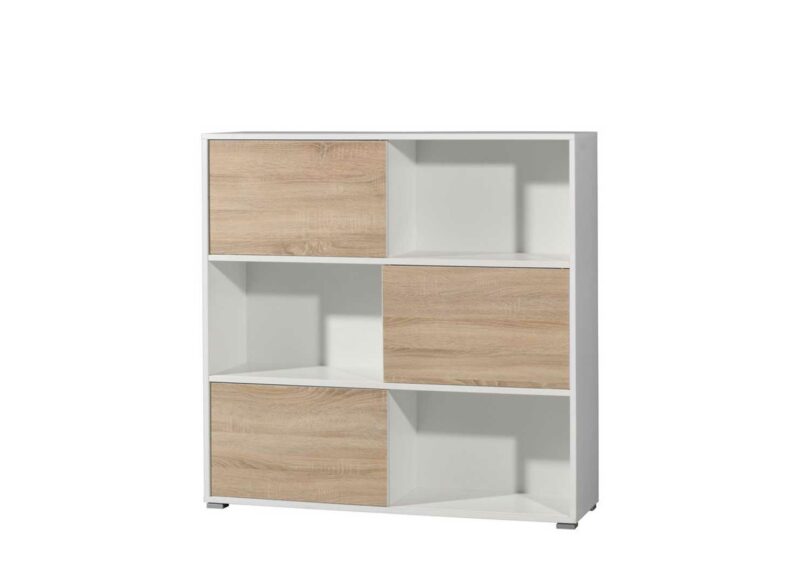 meuble de bureau décor chêne et blanc