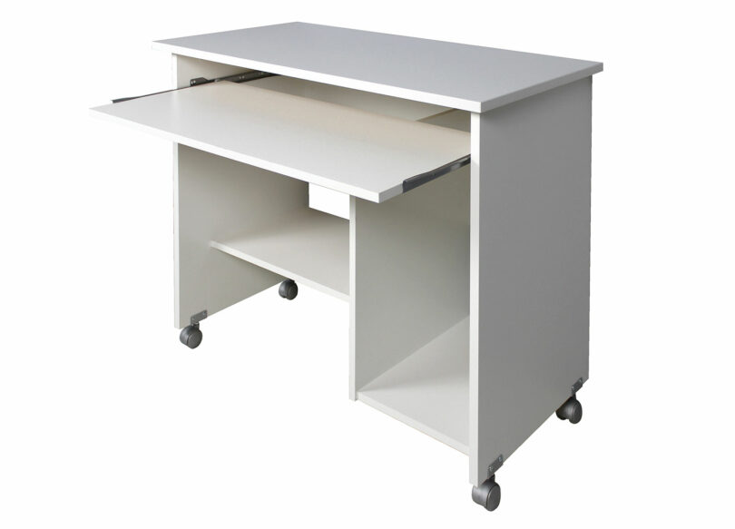 petit bureau blanc avec tablette étirable