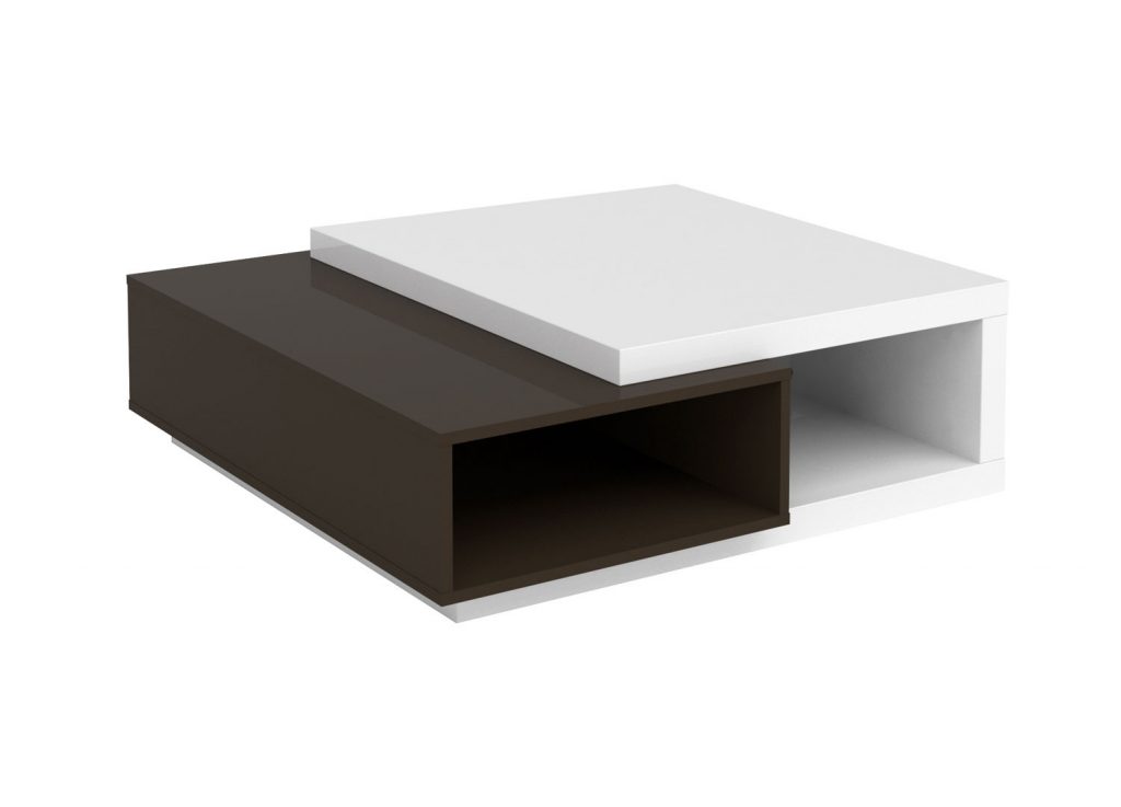 Table basse blanche laquée et grise