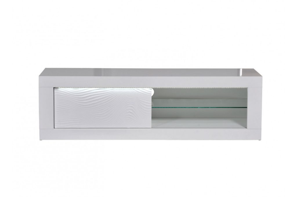 Ensemble de salon laqué blanc avec LED