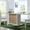 Table de repas blanc et bois extensible