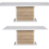 Table de repas blanc et bois extensible