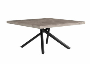Table de salon en bois et métal noir