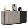 meuble buffet  portes moderne bois et noir mat