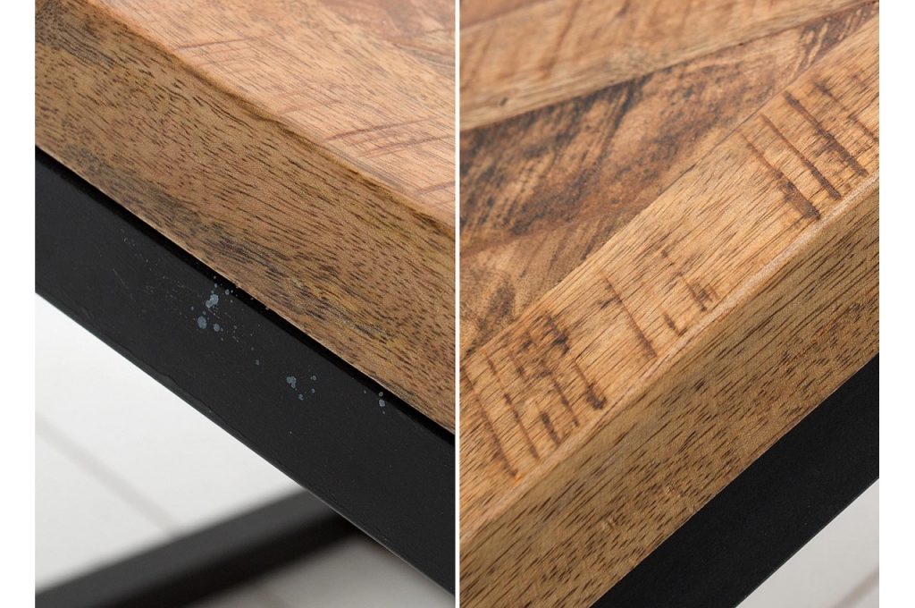Table basse rectangulaire / Bois et fer