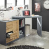 Bureau d'angle pivotant bois et gris anthracite