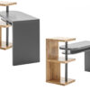 Table de bureau pivotante bois et gris laqué