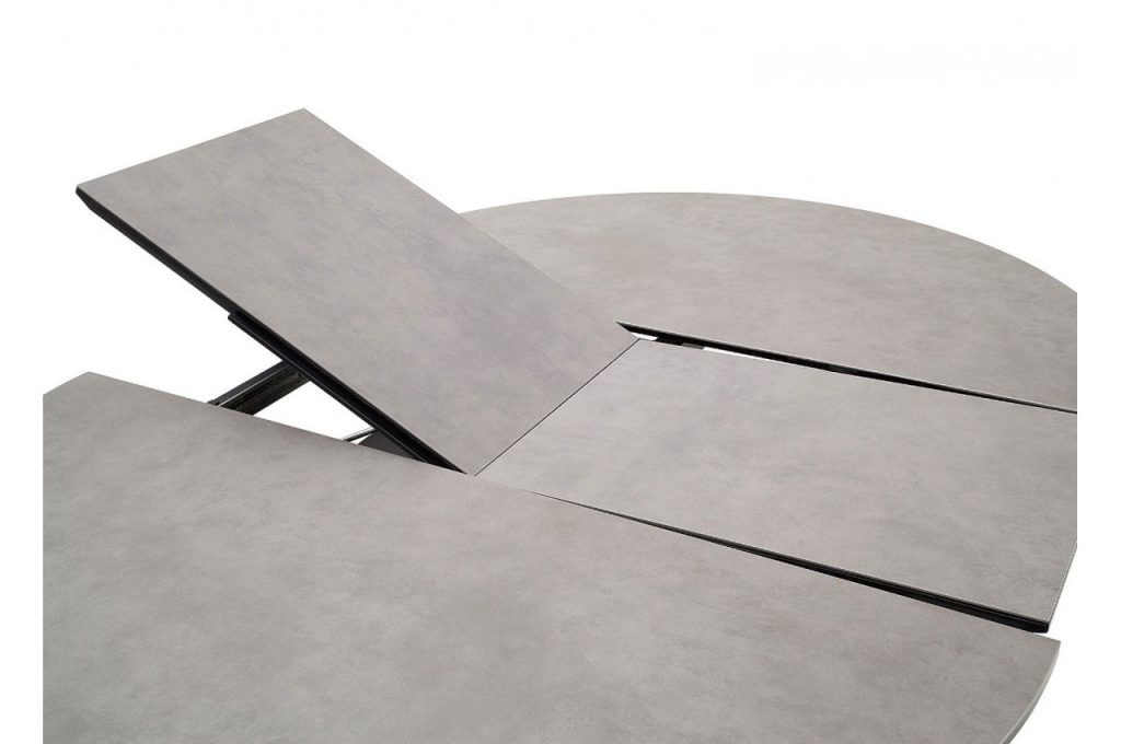 Table céramique foncée ronde extensible