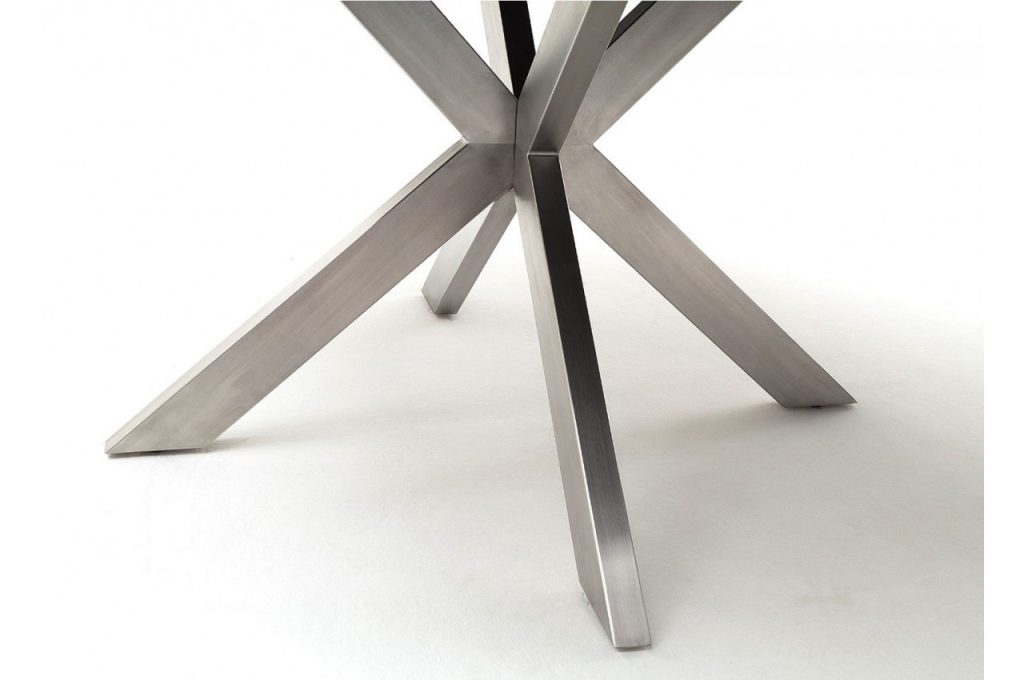 Table céramique foncée ronde extensible