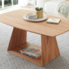 Table de salon rectangulaire bois massif verni