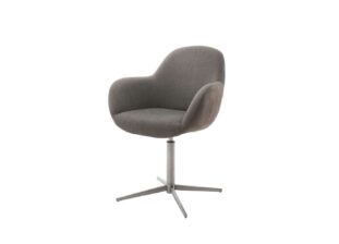Chaise cappuccino pied en acier brossé