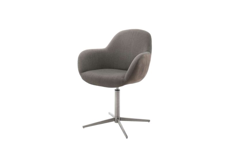 Chaise cappuccino pied en acier brossé