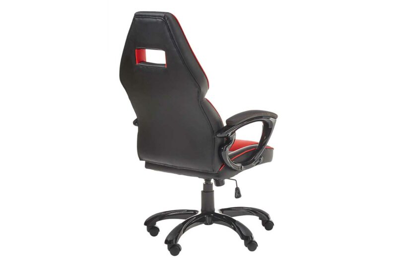 Siège gamer en simili cuir noir et rouge