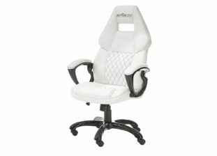 Chaise de bureau en simili cuir blanc