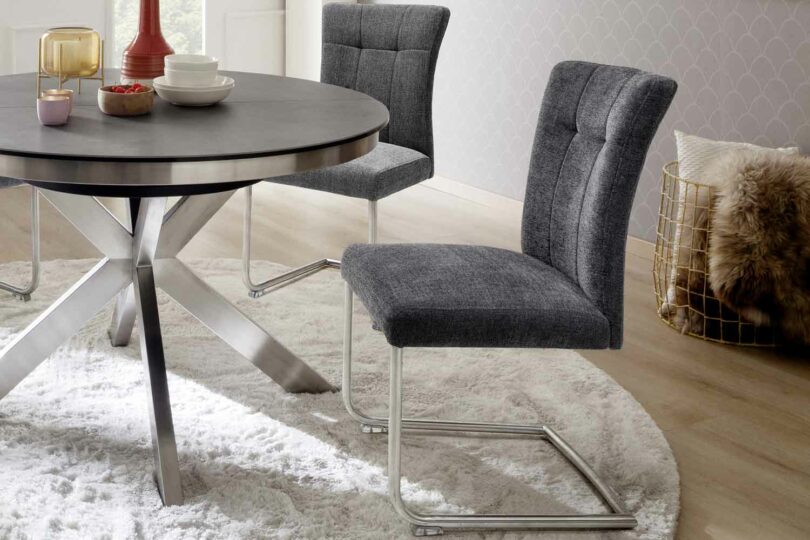 Chaise de séjour en tissu texturé design