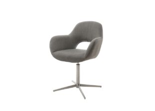 Chaise cappuccino pied acier brossé
