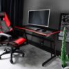 Chaise gaming noir et rouge en simili cuir