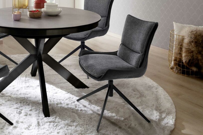 Chaise de séjour en tissu texturé