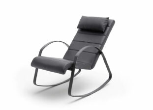 fauteuil relax à bascule simili cuir noir