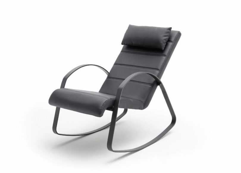 fauteuil relax à bascule simili cuir noir