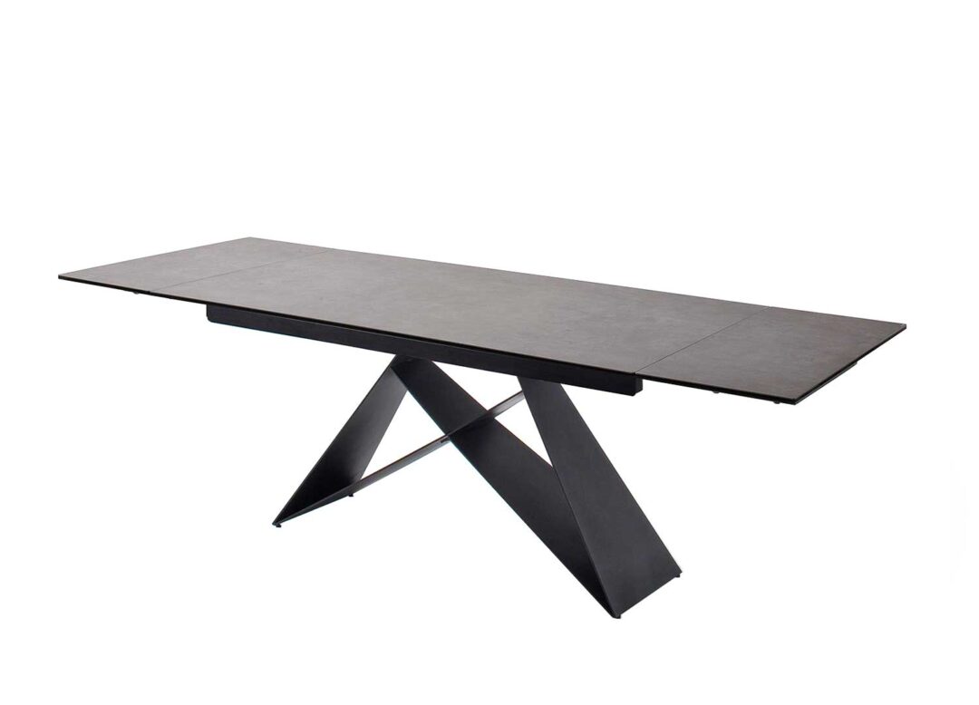 Table repas rectangulaire extensible gris anthracite