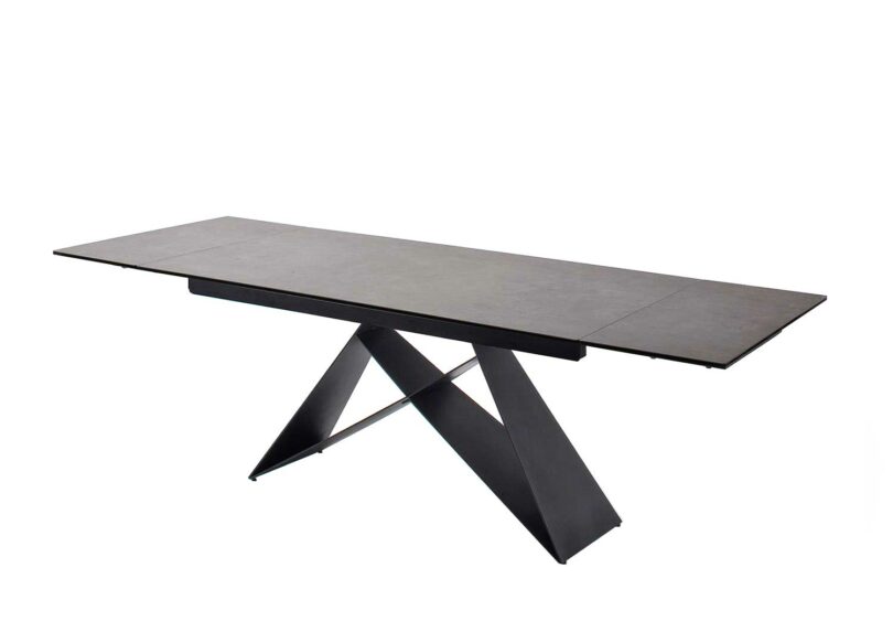 Table repas rectangulaire extensible gris anthracite