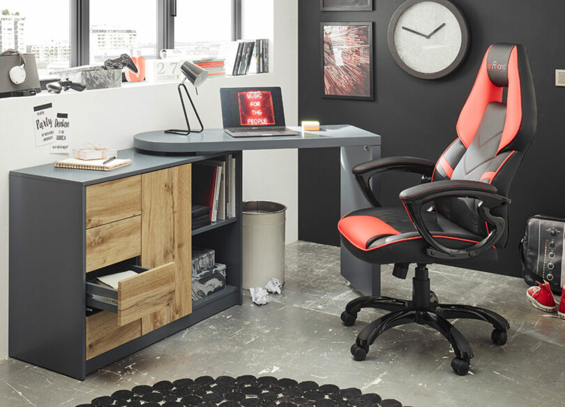 meuble bureau pivotant avec rangement