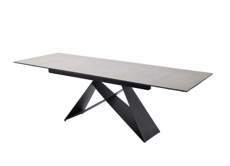Table à manger rectangulaire extensible gris clair