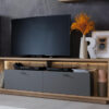 Meuble de télé gris mat et bois design