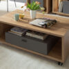 Table basse sur roulettes en bois moderne