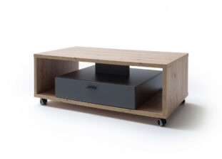 Table basse sur roulettes en bois moderne