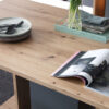 Table à manger rectangulaire décor chêne et gris mat