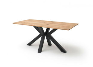 Table repas bois massif et métal noir contemporaine